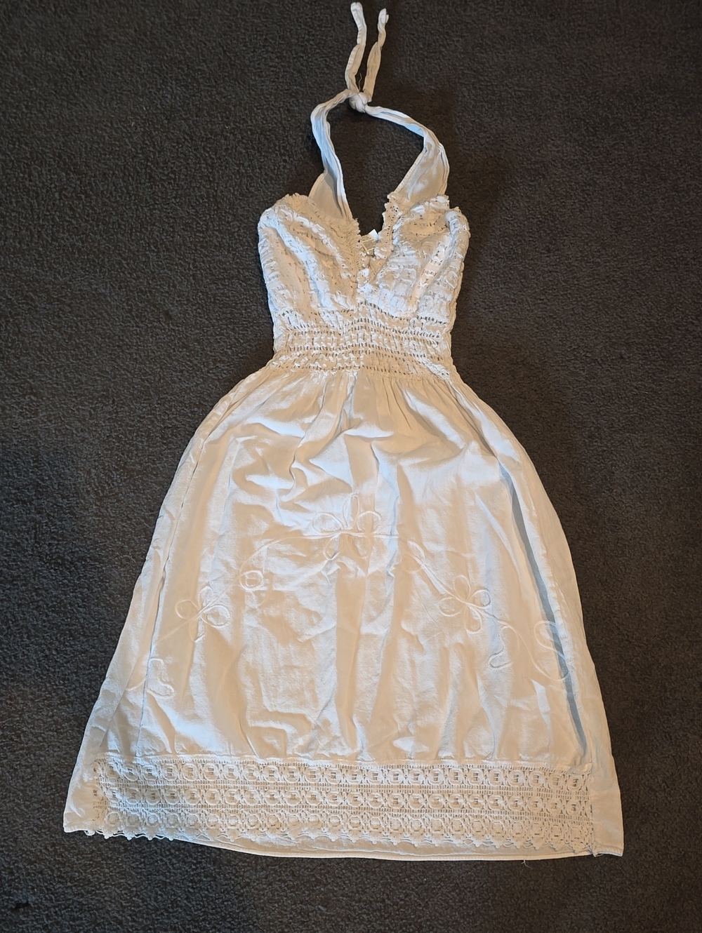 White Halter Lace Sun Dress